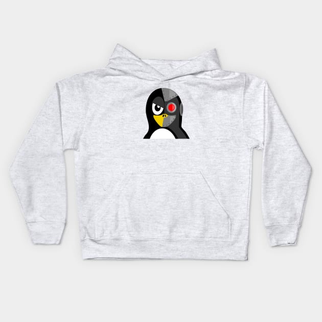 Cyborg Penguin Artwork for Blackhats and Geniuses Kids Hoodie by PatrioTEEism